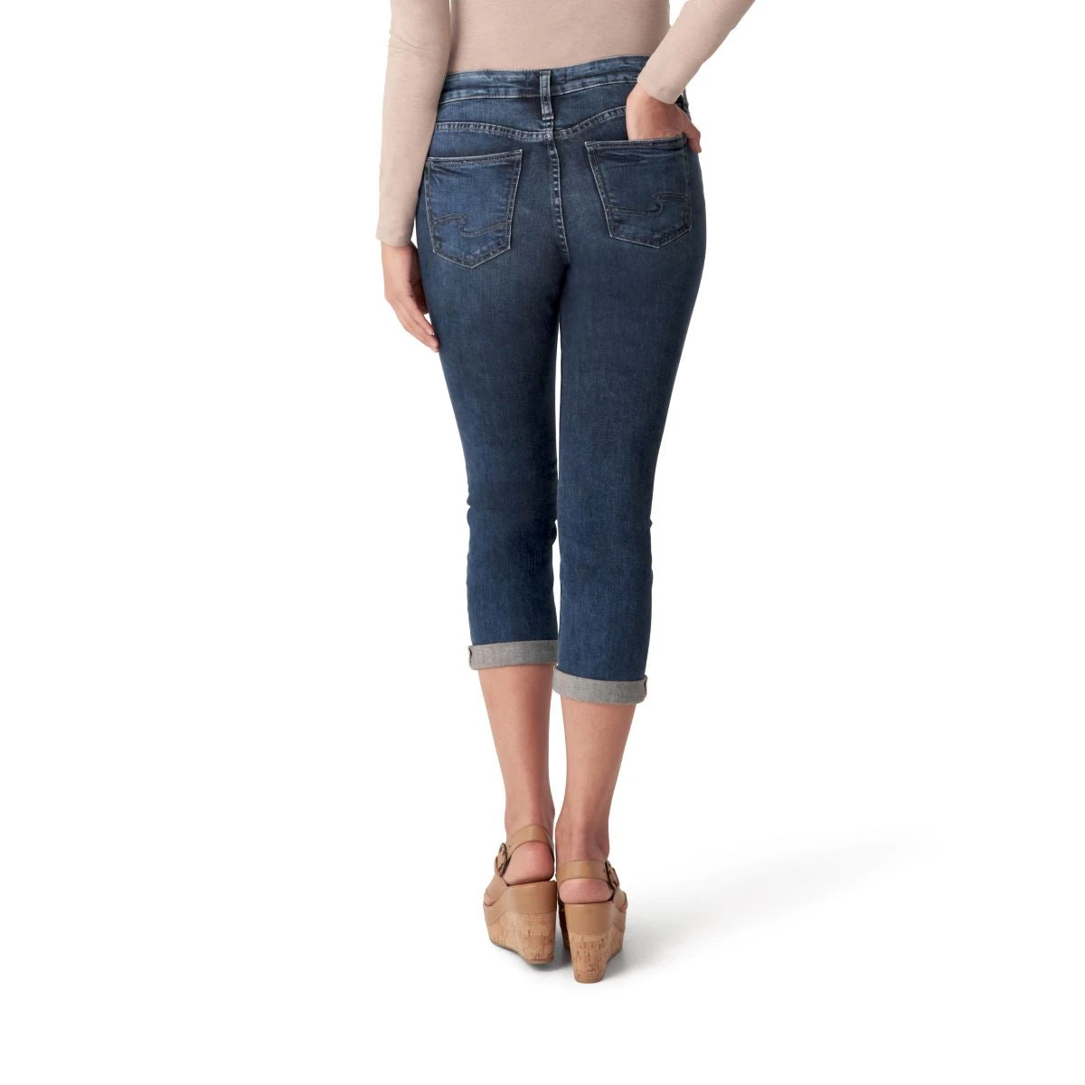 'Silver Jeans' Women's Suki Mid Rise Capri - Dark Indigo 2 'Silver Jeans' Women's Suki Mid Rise Capri - Dark Indigo - Image 2