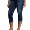 'Silver Jeans' Women's Suki Mid Rise Curvy Capri - Dark Indigo