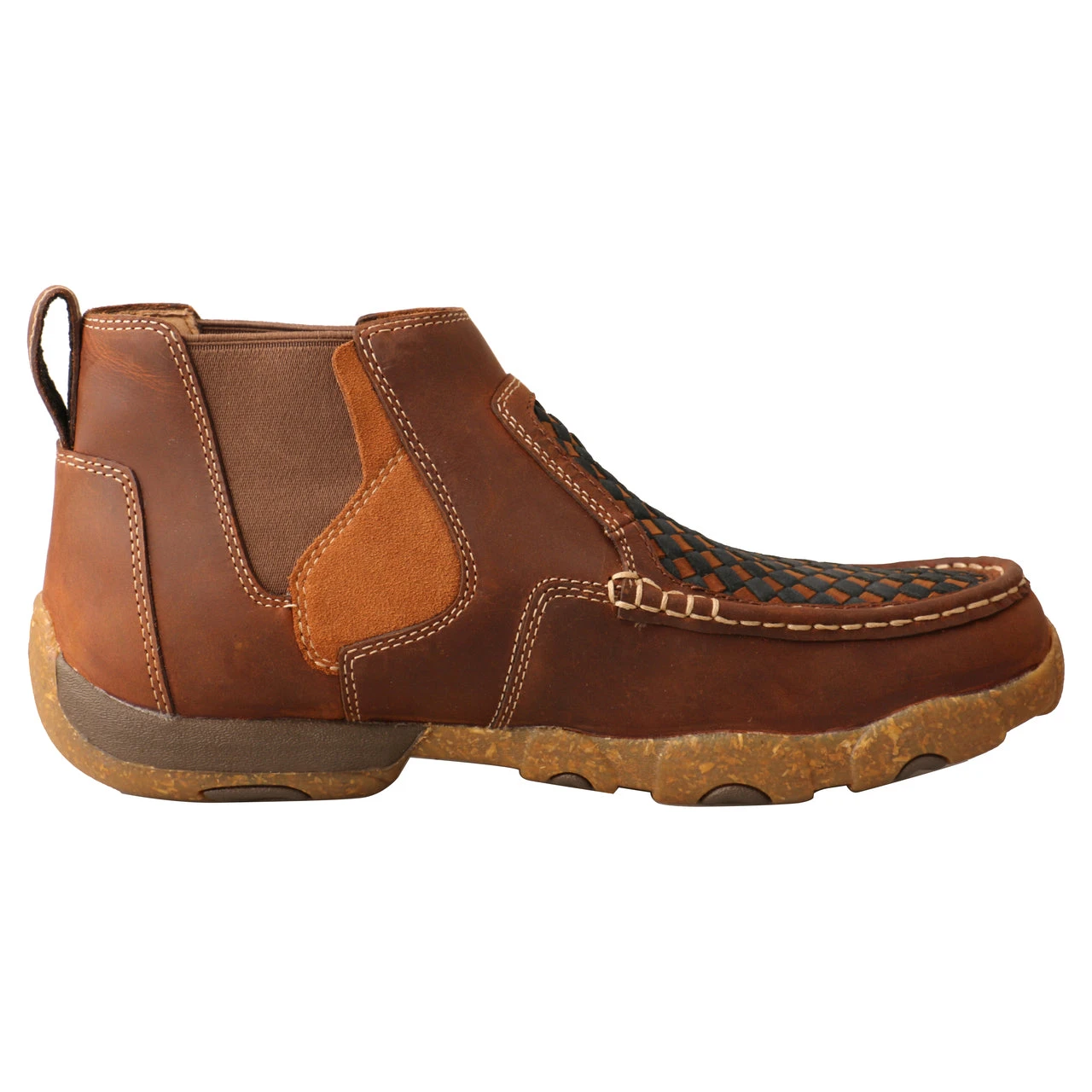 'Twisted X' Men's 4" Chelsea Basket Weave Driving Moc - Oiled Saddle 5 'Twisted X' Men's 4" Chelsea Basket Weave Driving Moc - Oiled Saddle - Image 5