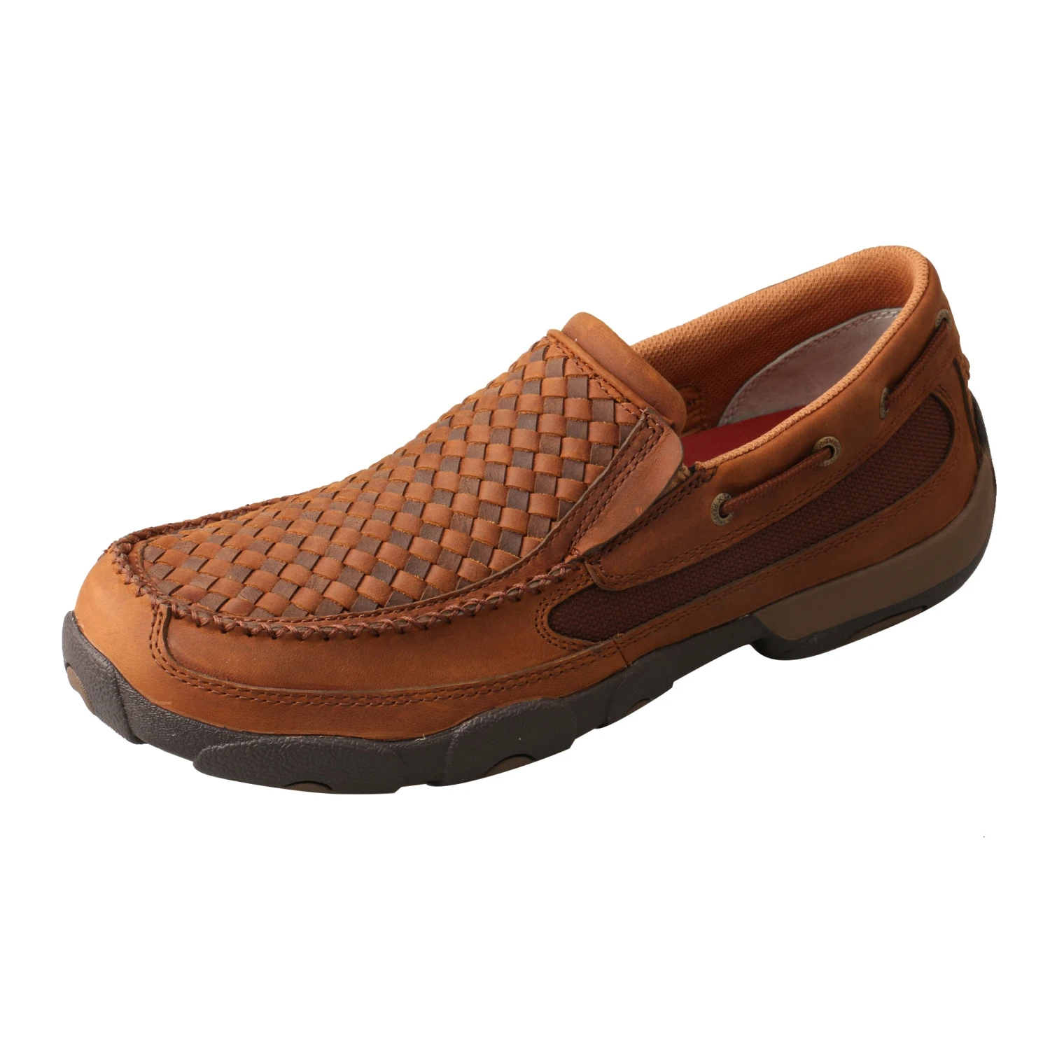 'Twisted X' Men's Driving Moc Slip On - Oiled Saddle / Brown 1 'Twisted X' Men's Driving Moc Slip On - Oiled Saddle / Brown