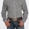 'Cinch' Men's Geo Print Classic Fit Button Down - Cream