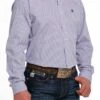 'Cinch' Men's Geo Print Classic Fit Button Down - Lilac