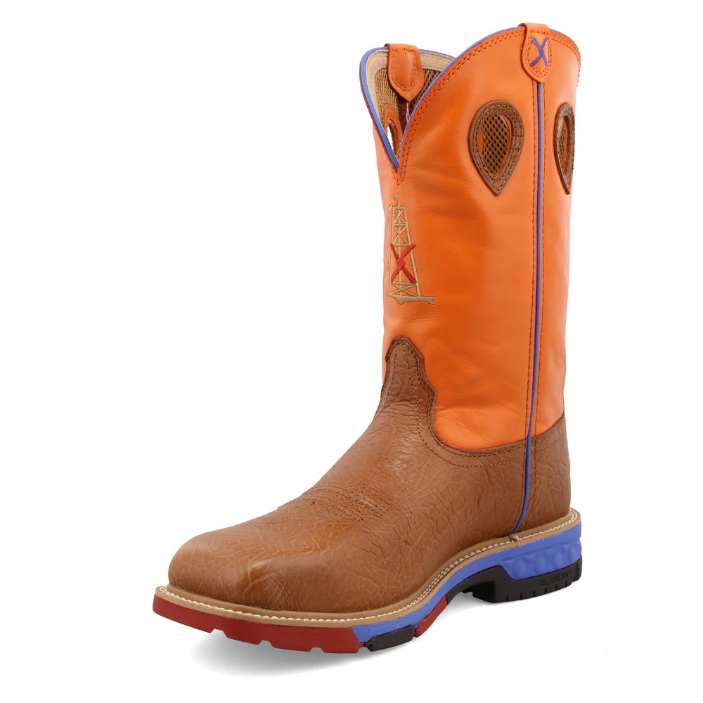 'Twisted X' Men's 12" Western EH Alloy Toe - Tan / Orange 1 'Twisted X' Men's 12" Western EH Alloy Toe - Tan / Orange