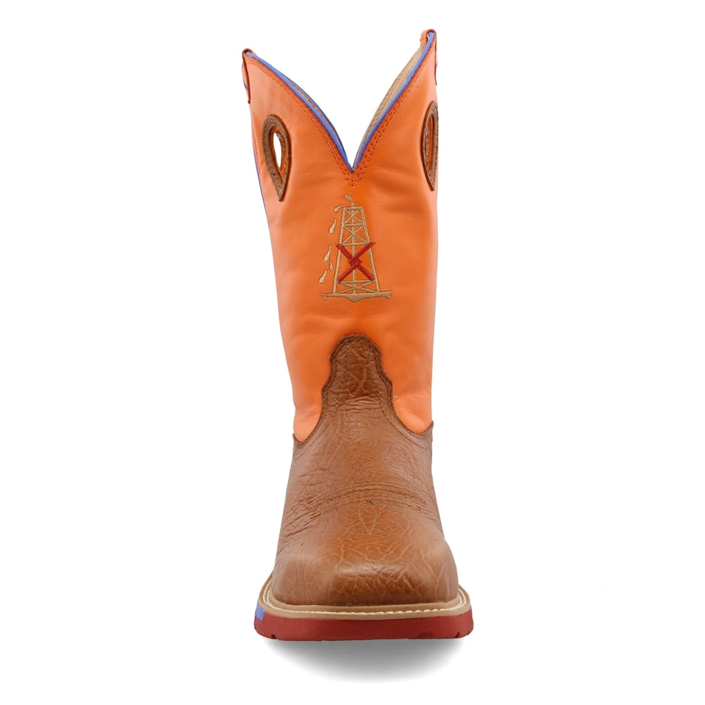 'Twisted X' Men's 12" Western EH Alloy Toe - Tan / Orange 4 'Twisted X' Men's 12" Western EH Alloy Toe - Tan / Orange - Image 4