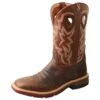 'Twisted X' Men's 12" Cellstretch WP Western Square Toe - Smokey Chocolate / Spice