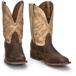'Nocona' Men's 11" Henry Western Square Toe - Antiqued Brown Cowhide / Vintage Stone -Outdoor Clothing Sale NCA 002 HR5570 1024x1024@2x