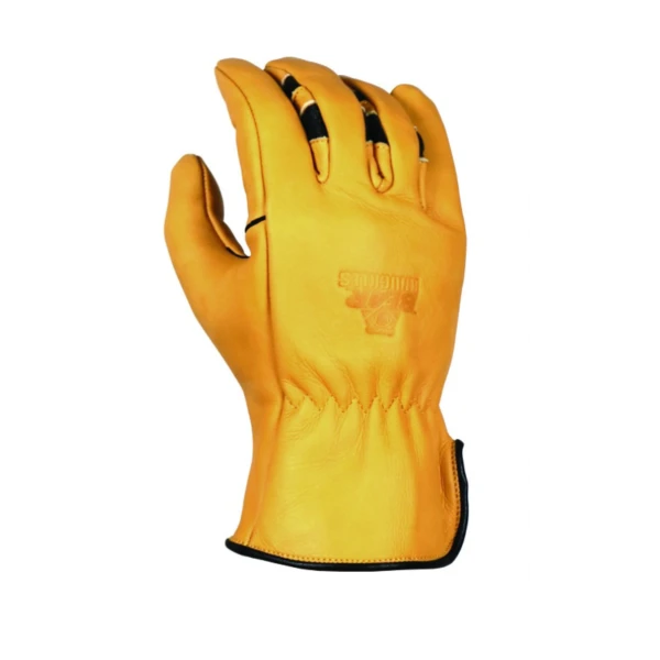 'Bear Knuckles' Double Wedge™ Heavy Duty Cowhide Driver Glove - Yellow 1 'Bear Knuckles' Double Wedge™ Heavy Duty Cowhide Driver Glove - Yellow