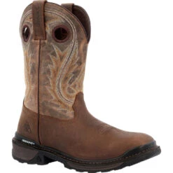 'Rocky' Men's 11" Ram's Horn EH Western Square Toe - Western Dark Brown 12 'Rocky' Men's 11" Ram's Horn EH Western Square Toe - Western Dark Brown -Outdoor Clothing Sale RKW0393 1024x1024@2x