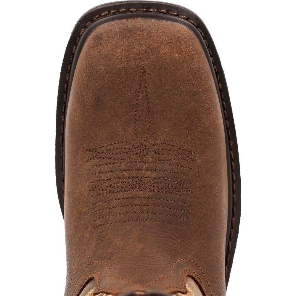 'Rocky' Men's 11" Ram's Horn EH Western Square Toe - Western Dark Brown 2 'Rocky' Men's 11" Ram's Horn EH Western Square Toe - Western Dark Brown - Image 2