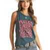 'Rock & Roll' Women's Dale Brisby Graphic Tank - Navy