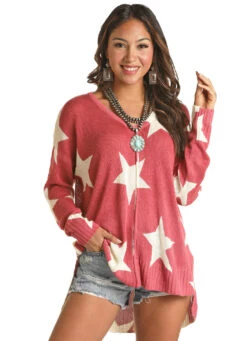 'Panhandle Slim' Women's Star Sweater - Pink
