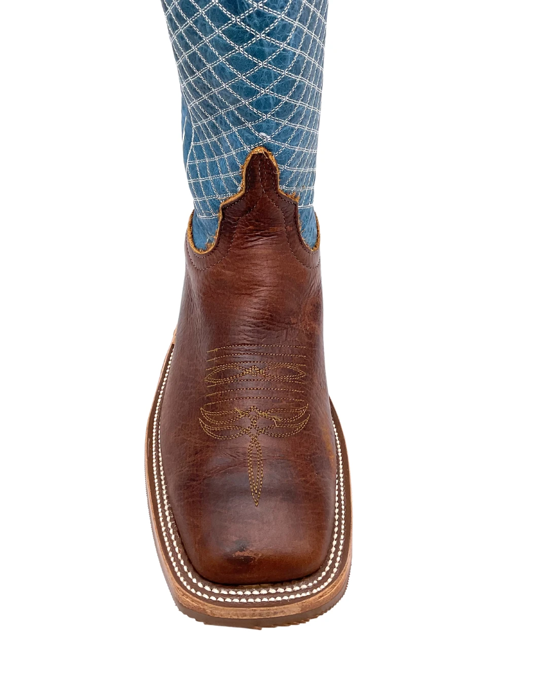 'Anderson Bean' Men's 13" Western Square Toe - Bison / Blue Lava 2 'Anderson Bean' Men's 13" Western Square Toe - Bison / Blue Lava - Image 2