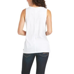 'Ariat' Women's Element Sleeveless Tank - White -Outdoor Clothing Sale S21 WMS WEST 10035206 back 1024x1024@2x