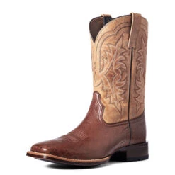'Ariat' Men's 11" Night Life Ultra Western Square Toe - Antique Tabac Smooth Quill Ostrich / Sorrel Brown -Outdoor Clothing Sale S22 MNS WEST 10040344 front 1024x1024@2x