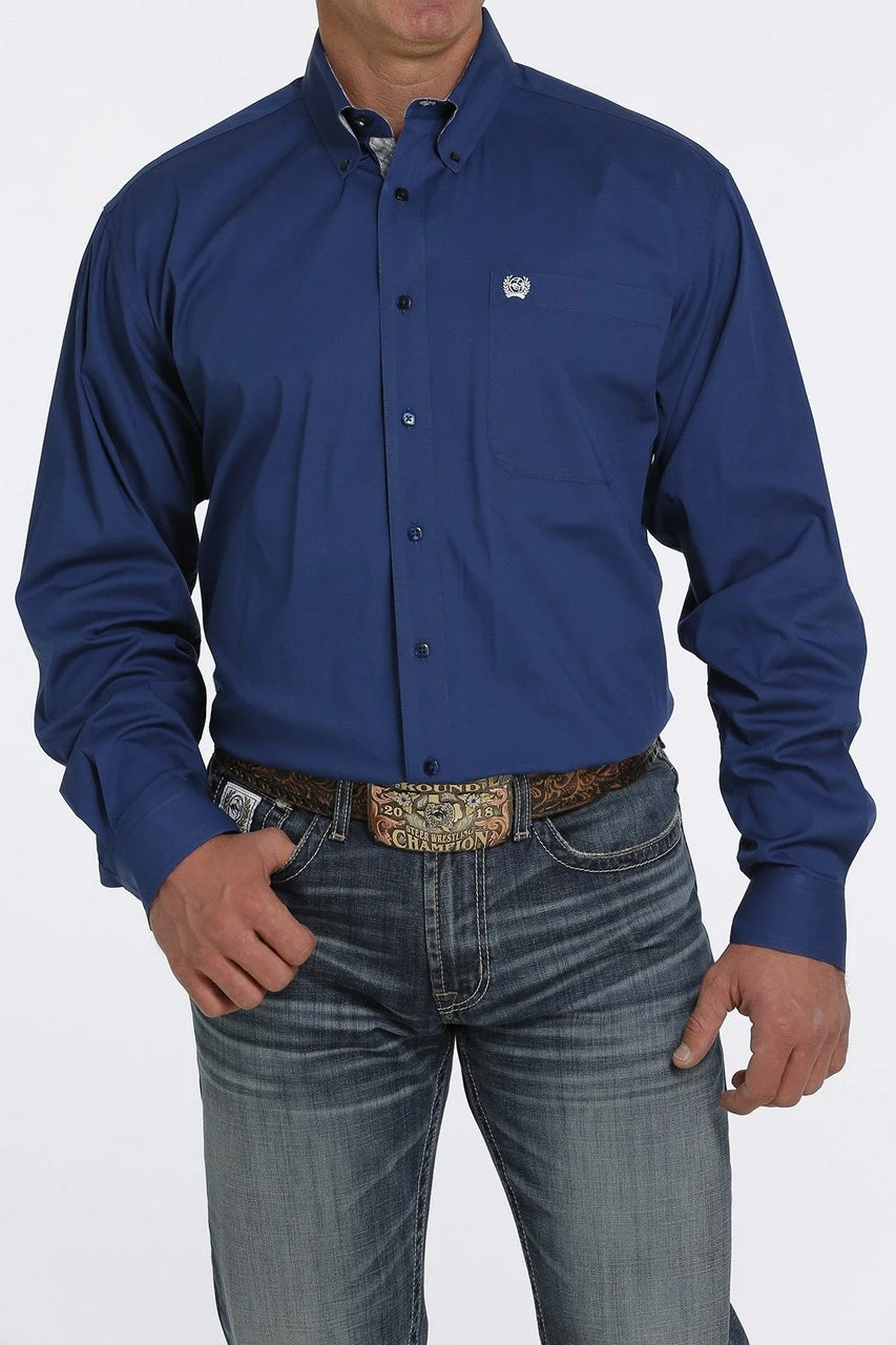 'Cinch' Men's Solid Stretch Classic Fit Button Down - Royal Blue 1 'Cinch' Men's Solid Stretch Classic Fit Button Down - Royal Blue