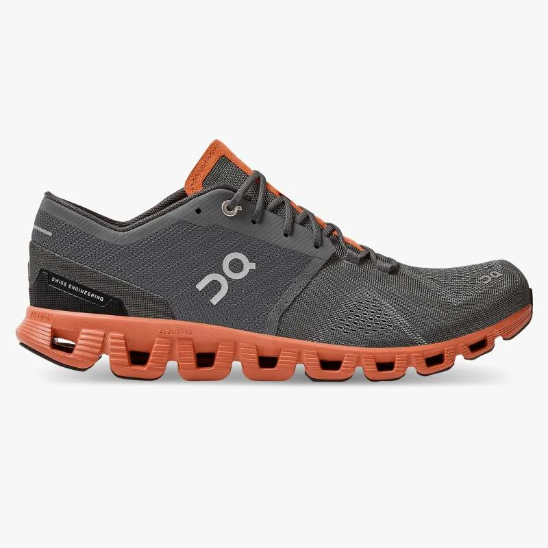 'On Running' Men's Cloud X - Rust / Rock 1 'On Running' Men's Cloud X - Rust / Rock