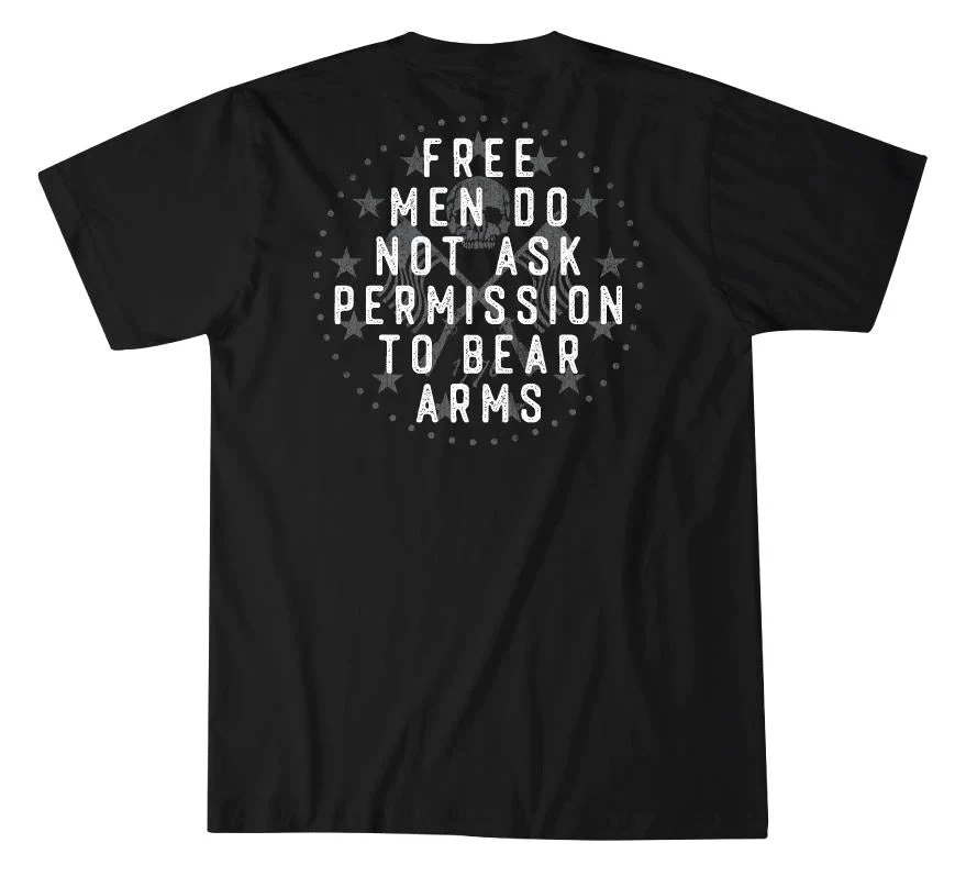 'Howitzer' Men's Permission Short Sleeve Tee - Black 2 'Howitzer' Men's Permission Short Sleeve Tee - Black - Image 2