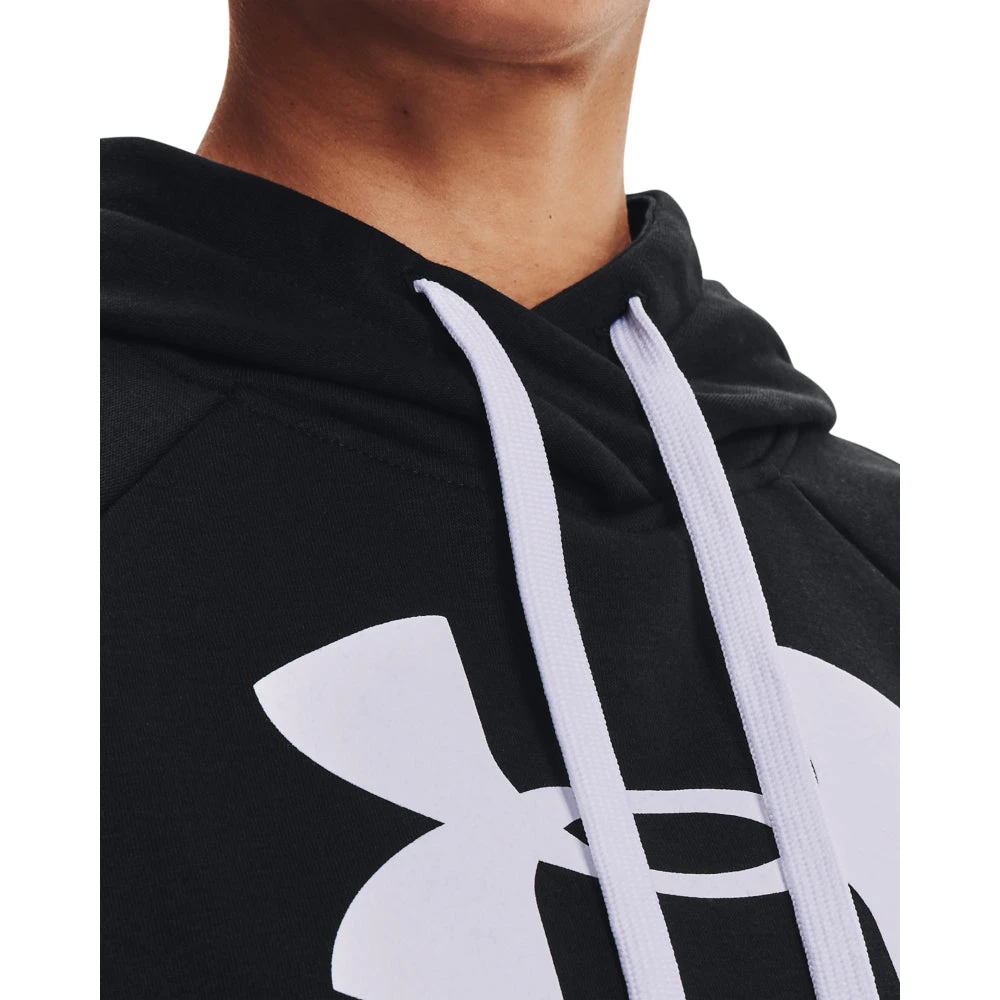 'Under Armour' Women's Rival Fleece Logo Hoodie - Black / White 2 'Under Armour' Women's Rival Fleece Logo Hoodie - Black / White - Image 2