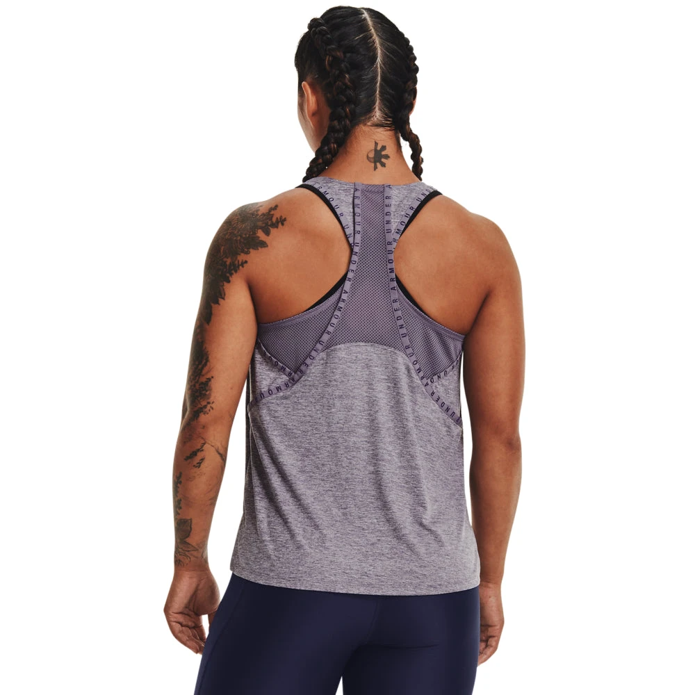 'Under Armour' Women's Knockout Mesh Back Tank - Club Purple 1 'Under Armour' Women's Knockout Mesh Back Tank - Club Purple
