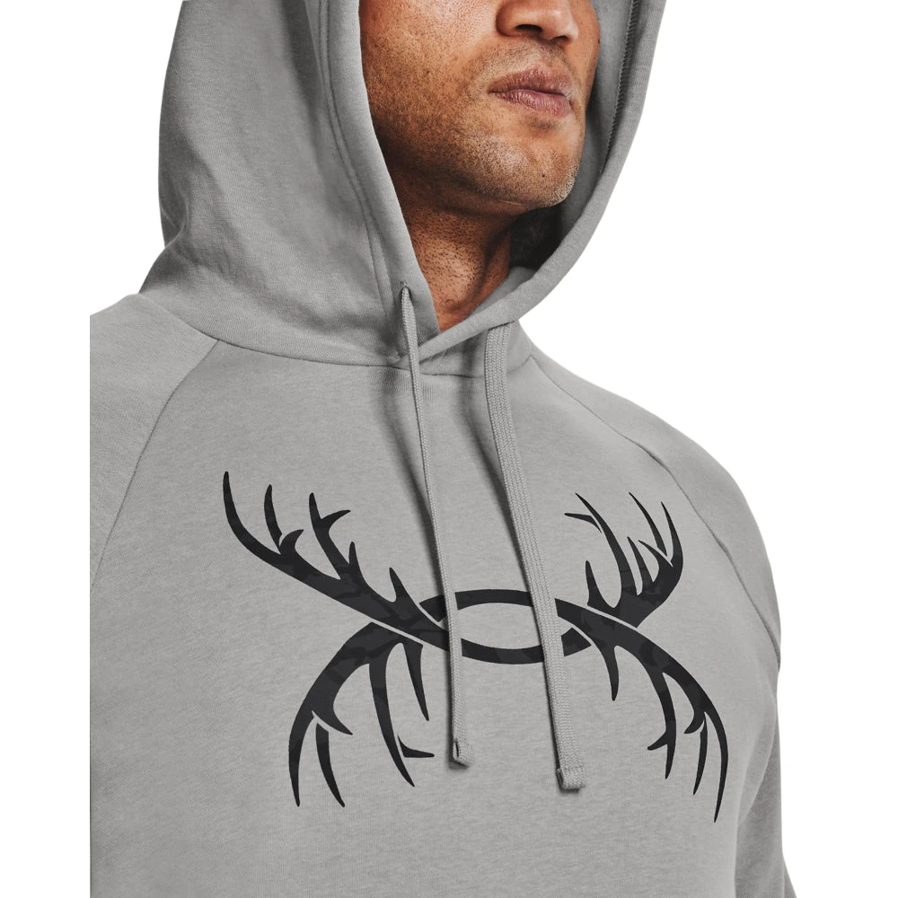 'Under Armour' Men's Rival Fleece Antler Hoodie - Tin 2 'Under Armour' Men's Rival Fleece Antler Hoodie - Tin - Image 2