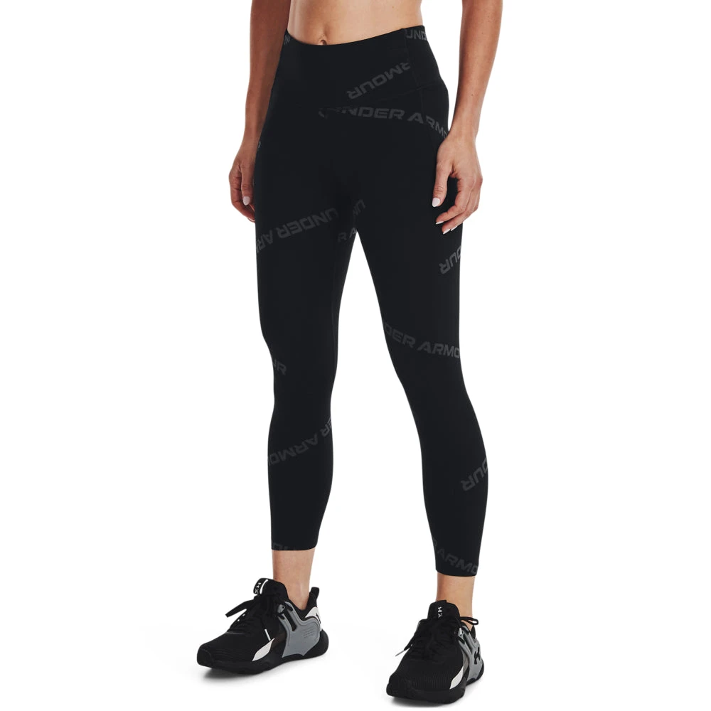 'Under Armour' Women's Meridian Print Ankle Leggings - Black / Metallic Silver 1 'Under Armour' Women's Meridian Print Ankle Leggings - Black / Metallic Silver