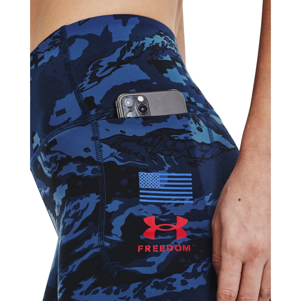 'Under Armour' Women's Meridian Freedom Biker Shorts - Academy / Red 4 'Under Armour' Women's Meridian Freedom Biker Shorts - Academy / Red - Image 4