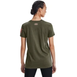 'Under Armour' Women's Freedom Logo T-Shirt - Marine OD Green / Pink Sands -Outdoor Clothing Sale s7.V5 1370815 390 BC 1024x1024@2x