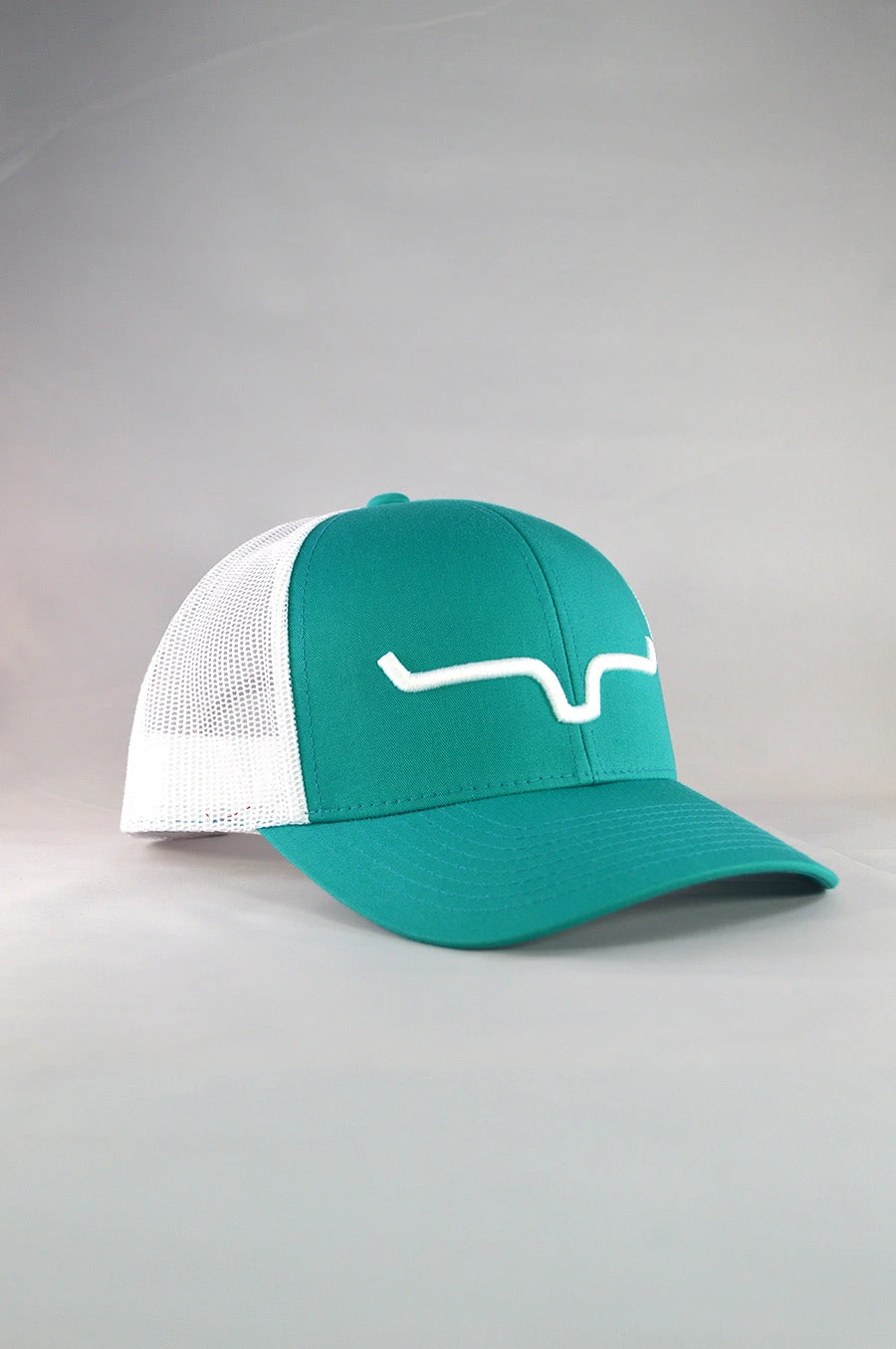 'Kimes Ranch' Men's Weekly Trucker Cap - Teal / White 3 'Kimes Ranch' Men's Weekly Trucker Cap - Teal / White - Image 3